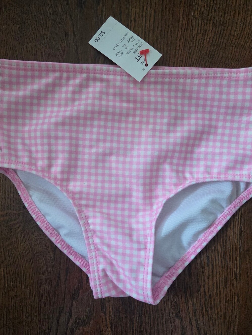 New Cat & Jack Girls 3T Pink Plaid Swim Bottoms